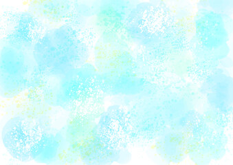 水彩、涼しさを感じる水模様、背景、ブルー