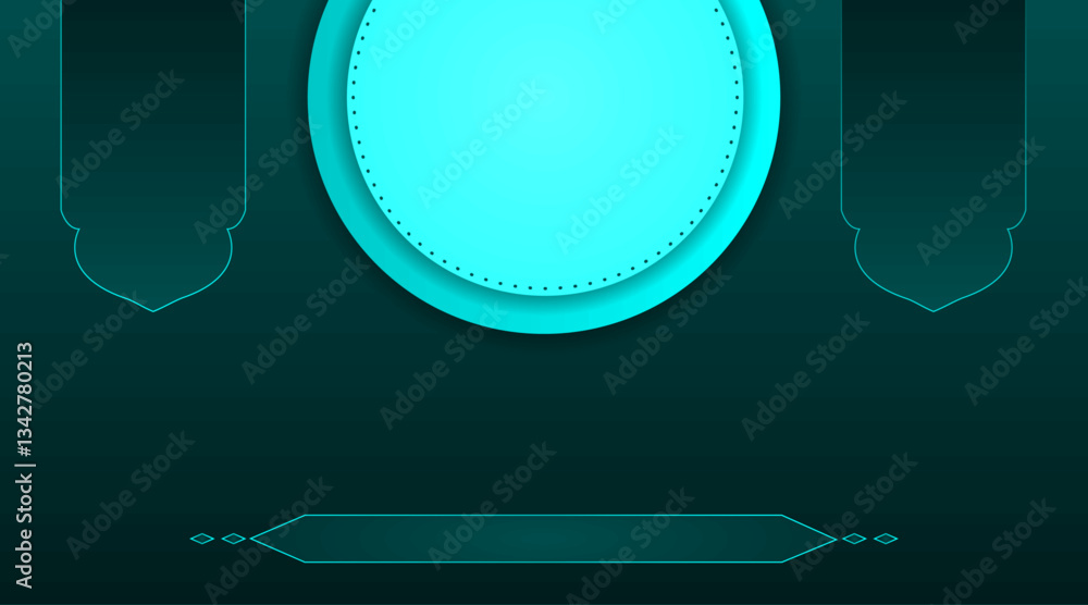 Poster abstract banner background | modern presentation blog template | 3d circular card design with shadow