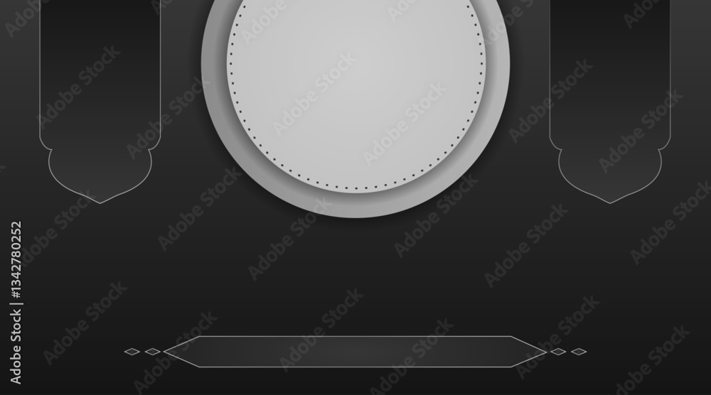 Poster abstract banner background | modern presentation blog template | 3d circular card design with shadow