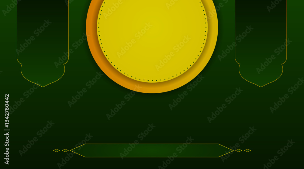 Poster abstract banner background | modern presentation blog template | 3d circular card design with shadow