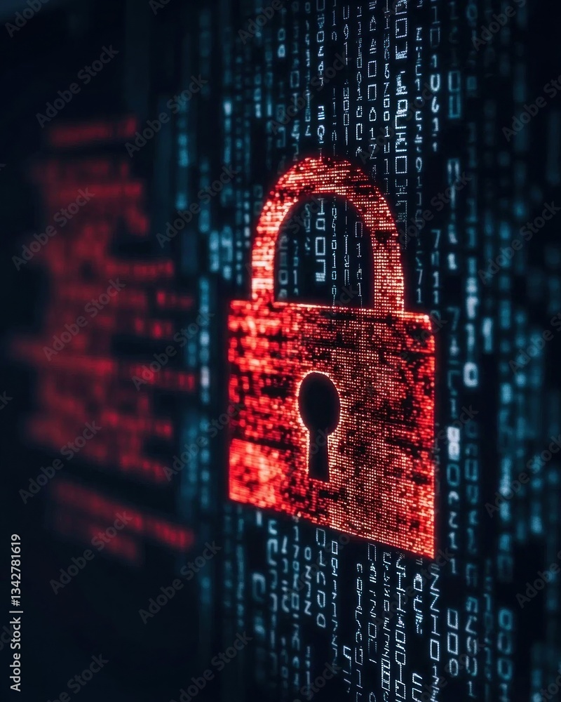 Poster cybersecurity measures to protect data digital world visual representation virtual environment close
