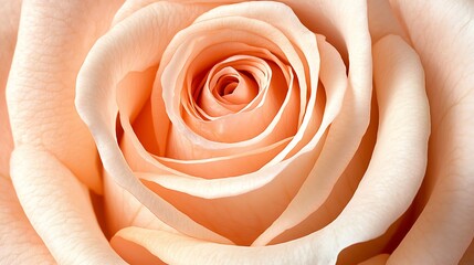 Peach rose bloom, close-up, macro flower, soft petals