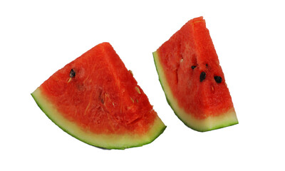 Fresh Watermelon Slice on transparent background in isolated view with high resolution