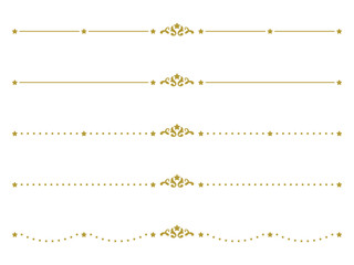 アンティークな星の飾り線セット〜ゴールド〜