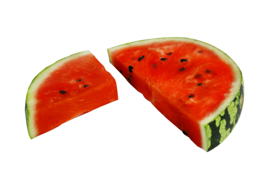 Fresh Watermelon Pie Chart for business concept on transparent background