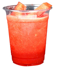fresh watermelon juice in transparent background in the cup