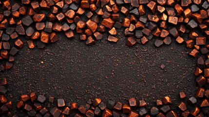 Textured background of copper ore stones