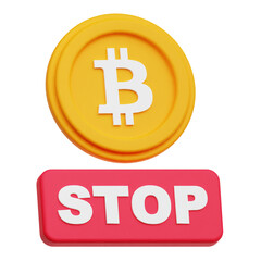 bitcoin 3d icon isolated on the transparent background