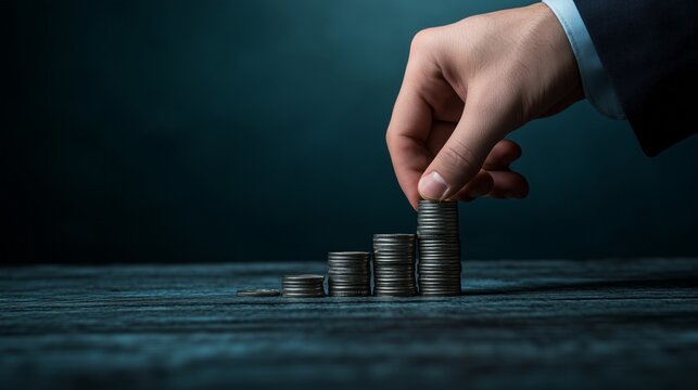 Wealth growth strategy business office financial action indoor close-up