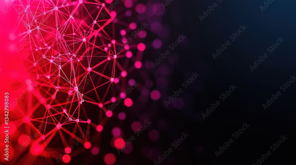 Poster Abstract Colorful Network Background with Nodes and Connections