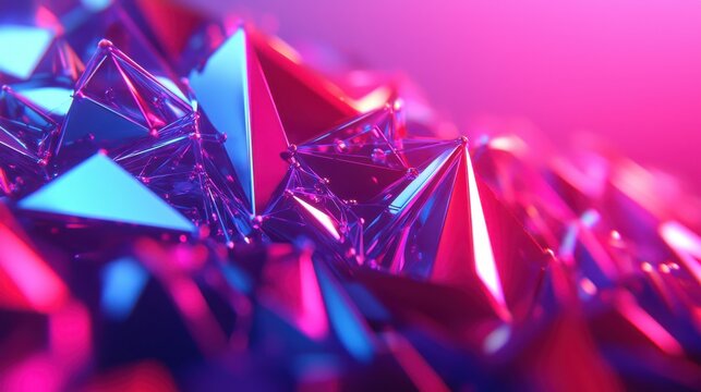 Abstract Colorful Geometry with Light Reflection and Refraction Effects