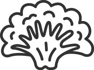 舞茸のアイコン（線画）のイラスト