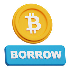 bitcoin 3d icon isolated on the transparent background