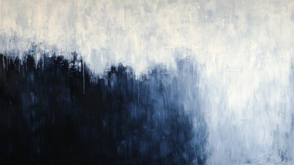Abstract Expressionism Artwork in Shades of Black and White Tones