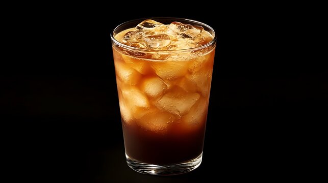 Iced blacke coffee with orange juice drink