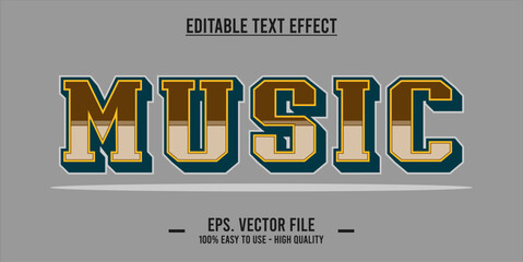 typography MUSIC word art illustration, editable text effect, eps file format