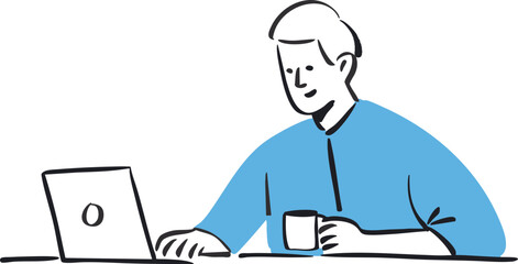 Hand Draw Vector of Office Illustration