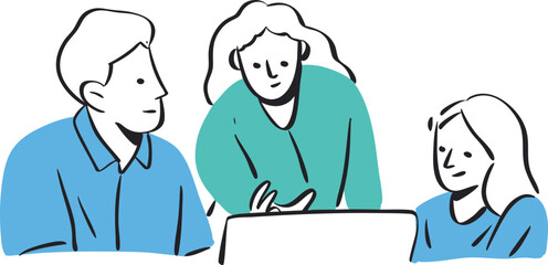 Hand Draw Vector of Office Illustration