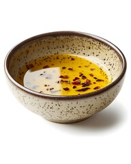 Olive Oil with Dried Chili Flakes in a Bowl