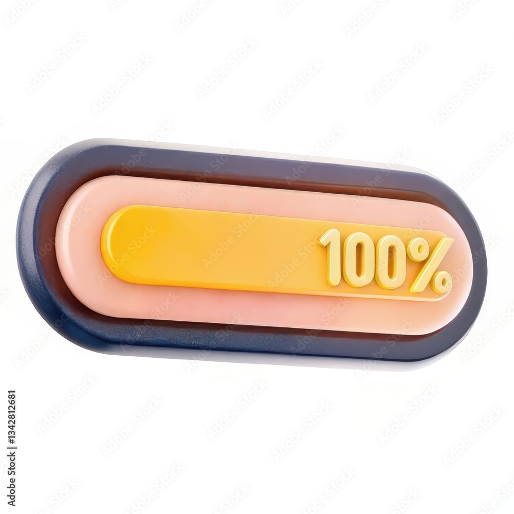 Poster 100% completion progress indicator in a sleek design.