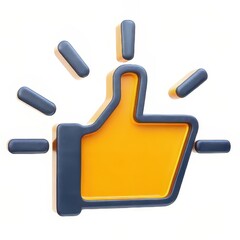 Thumbs up icon with a bright design and dynamic elements.