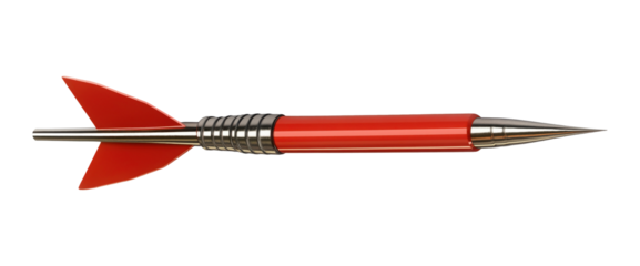 Red dart arrow isolated on transparent background
