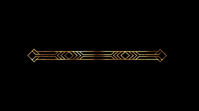 Luxury Art Deco Divider Animation | Gold Geometric Border Motion | Elegant Ornamental Line Video

