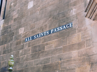 All Saints Passage sign in Cambridge, United Kingdom