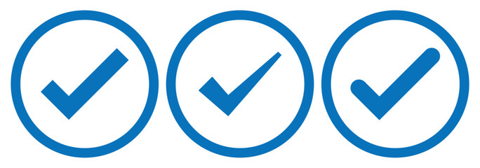 Blue tick - symbol of certification and verification on social media and social network. Verified and certified official account and profile. Symbol, sign and icon. Blue tick verified badge icon. 