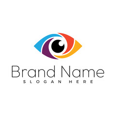 Fototapeta premium simple Eye Vision Logo. Seen Optical Logotype Design