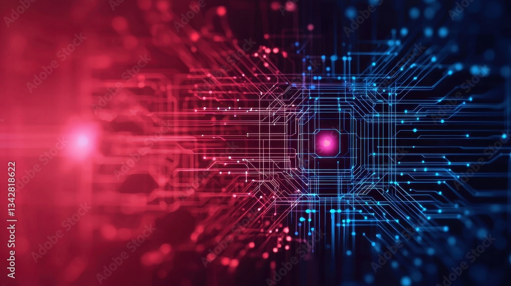 Poster abstract technology background with circuit board design and colors