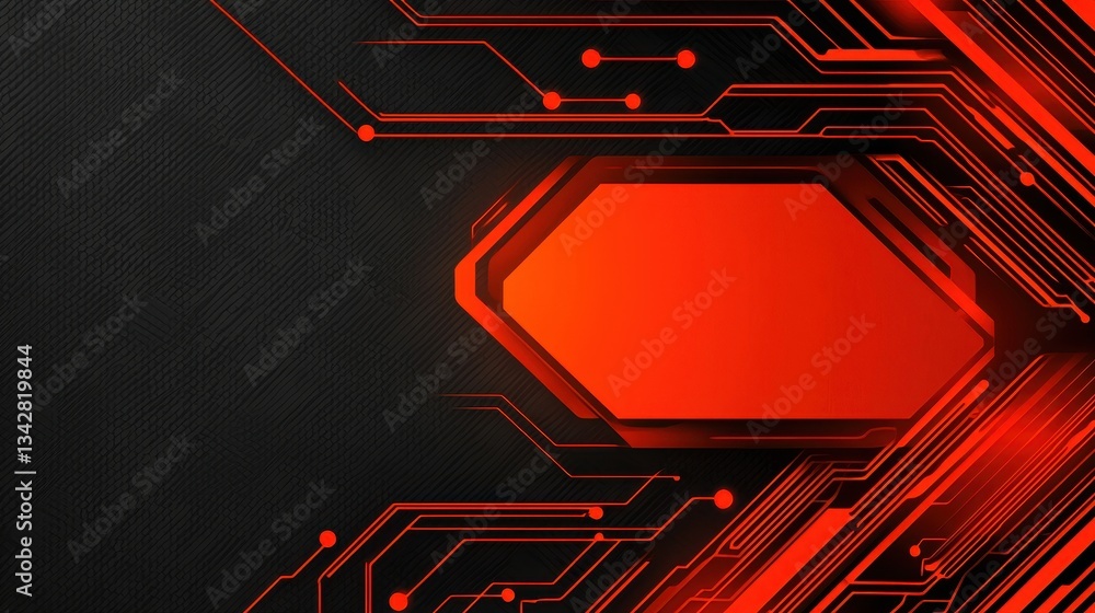 Aufkleber abstract red circuit background with geometric design elements