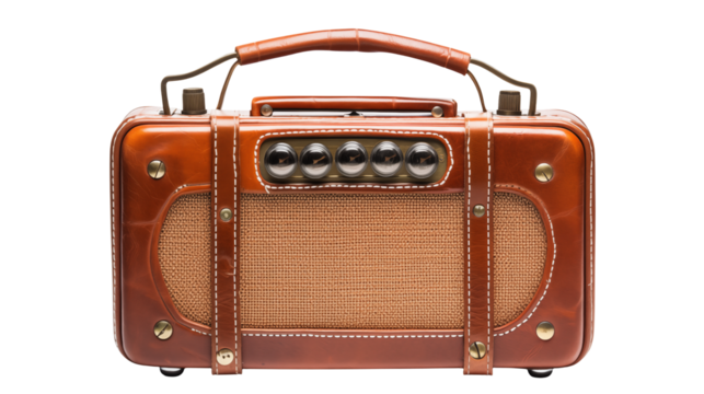 Vintage Brown Leather Radio Retro Design Nostalgia