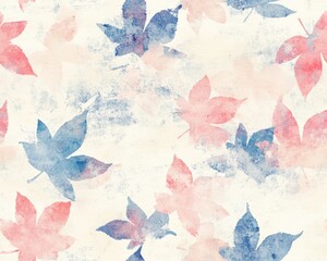 Japanese Inspired Watercolor Floral Seamless Pattern for Design