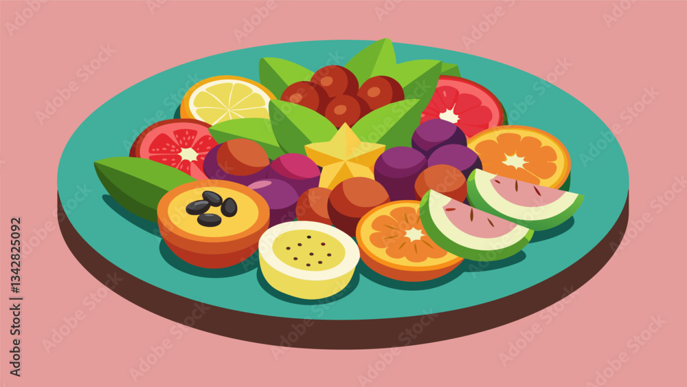 Poster a symphony of flavors and textures this visually appealing platter consists of luscious fruits and c