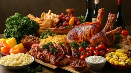 Large group of food on zink background