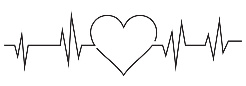 Life line icon vector. Heartbeat line icon. Medetsina sign. Cardiogram line icon, sign. Heart pulse silhouette, icon, symbol. Heart beat line icon. EKG heart beat line, Cardiogram line icon. EPS 10. 