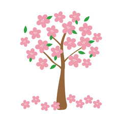 봄 벚꽃나무 일러스트