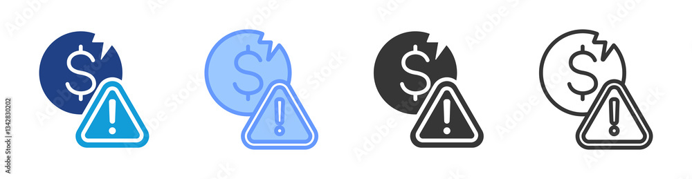 Poster business disruption icon set multiple style collection