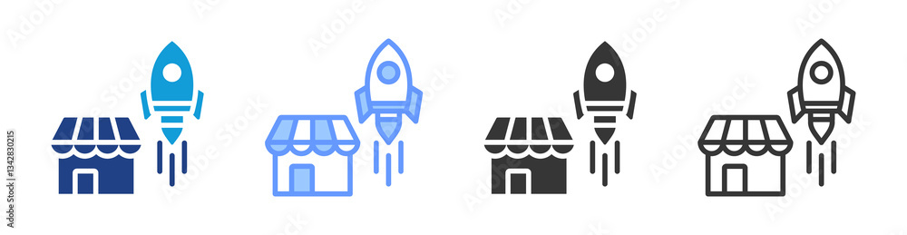 Aufkleber Startup icon set multiple style collection