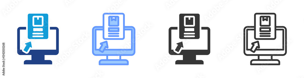 Poster Digitalization icon set multiple style collection