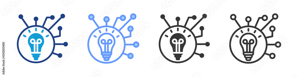 Poster disruptive innovation icon set multiple style collection