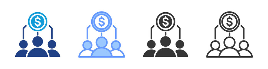 Sharing Economy icon set multiple style collection