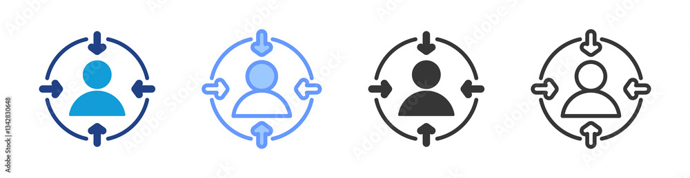 Poster customer centric icon set multiple style collection