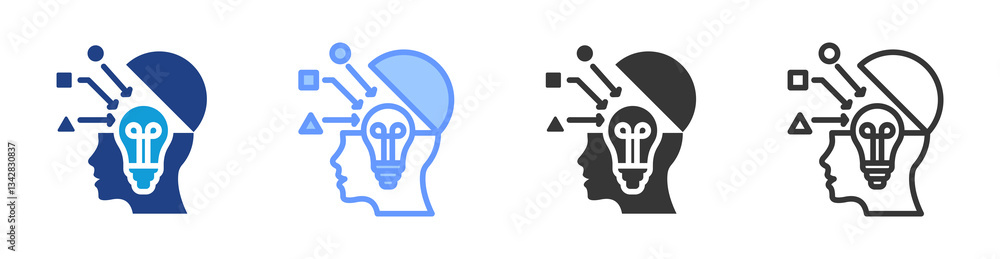 Poster Open Innovation icon set multiple style collection