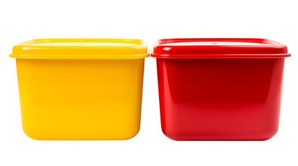 Bright Red and Yellow Plastic Food Storage Containers