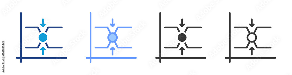 Poster Break Even Point icon set multiple style collection