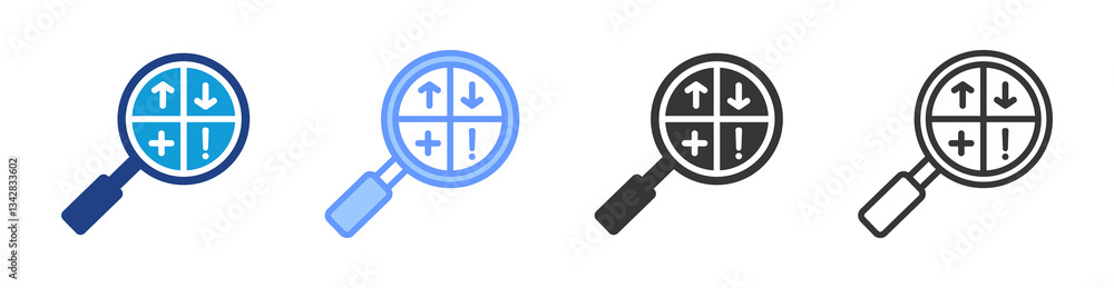 Poster Swot Analysis icon set multiple style collection