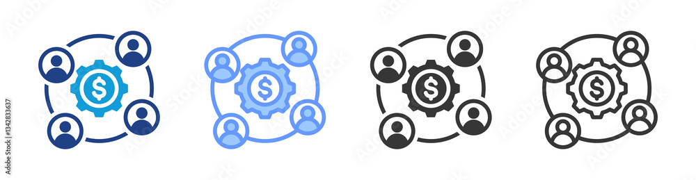 Poster Business Networking icon set multiple style collection