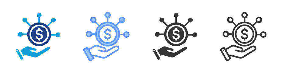 Revenue Stream icon set multiple style collection